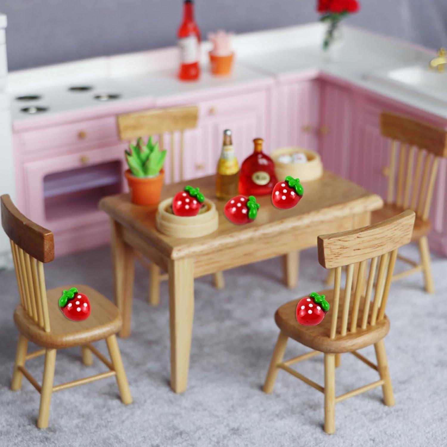 60 Piezas Mini Fresas de Resina para Manualidades - HOMICO