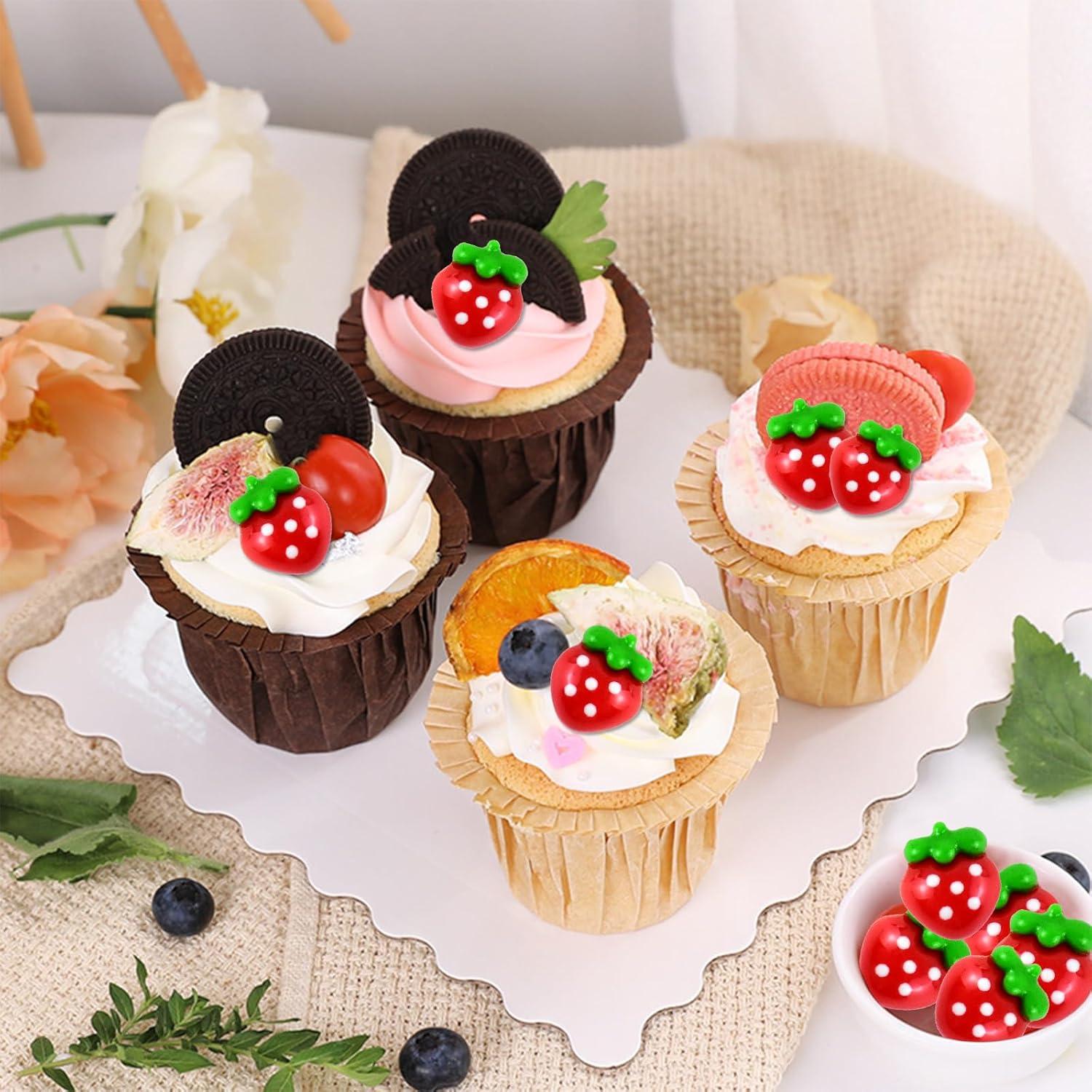 60 Piezas Mini Fresas de Resina para Manualidades - HOMICO