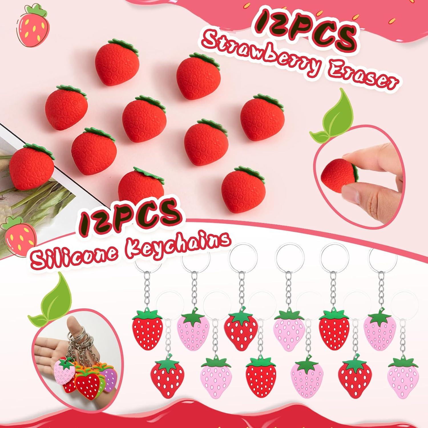 Conjunto de Suministros de Fiesta de Fresa 122 Piezas VAMWOGO