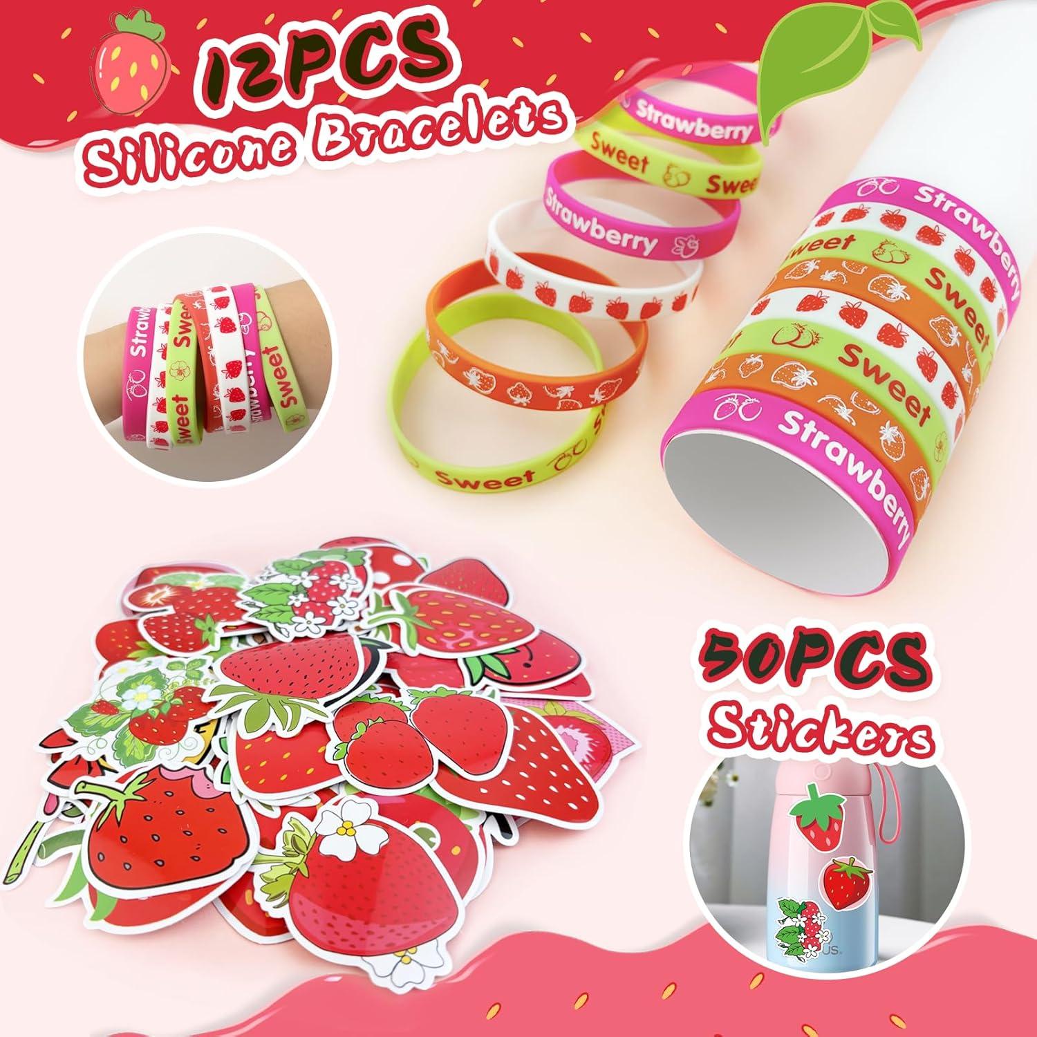 Conjunto de Suministros de Fiesta de Fresa 122 Piezas VAMWOGO