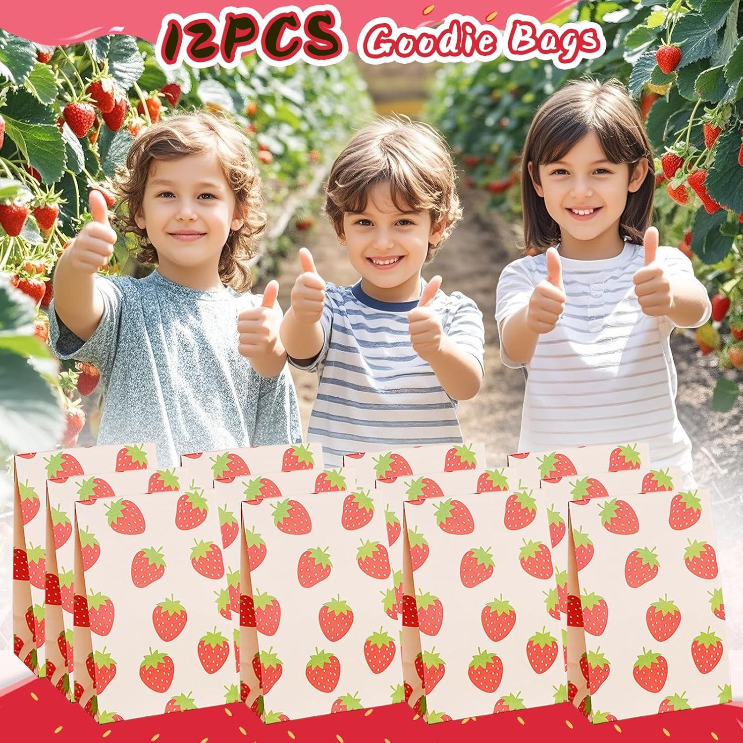 Conjunto de Suministros de Fiesta de Fresa 122 Piezas VAMWOGO