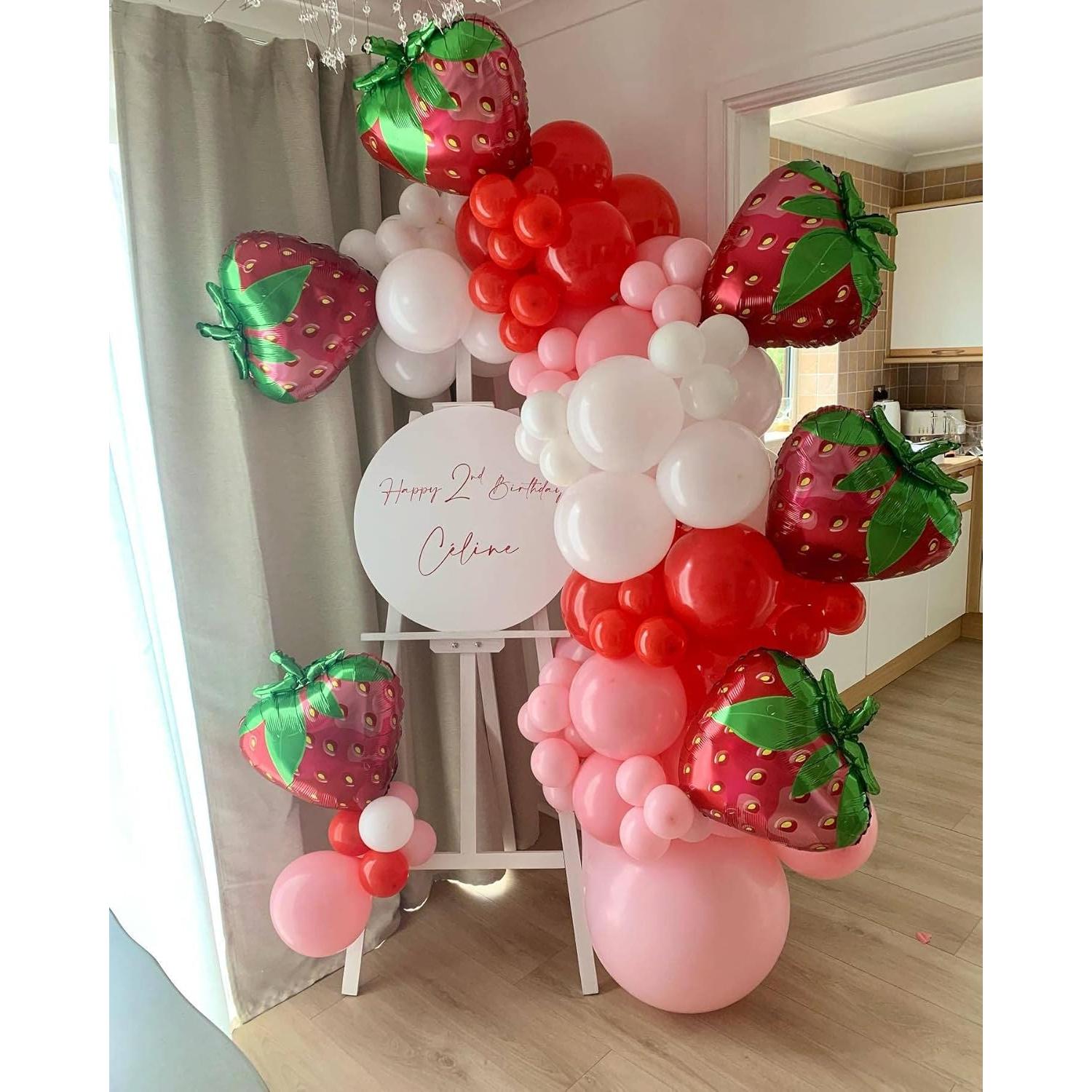 Paquete de 12 globos de fresa LHOAVWE 58 cm para fiestas