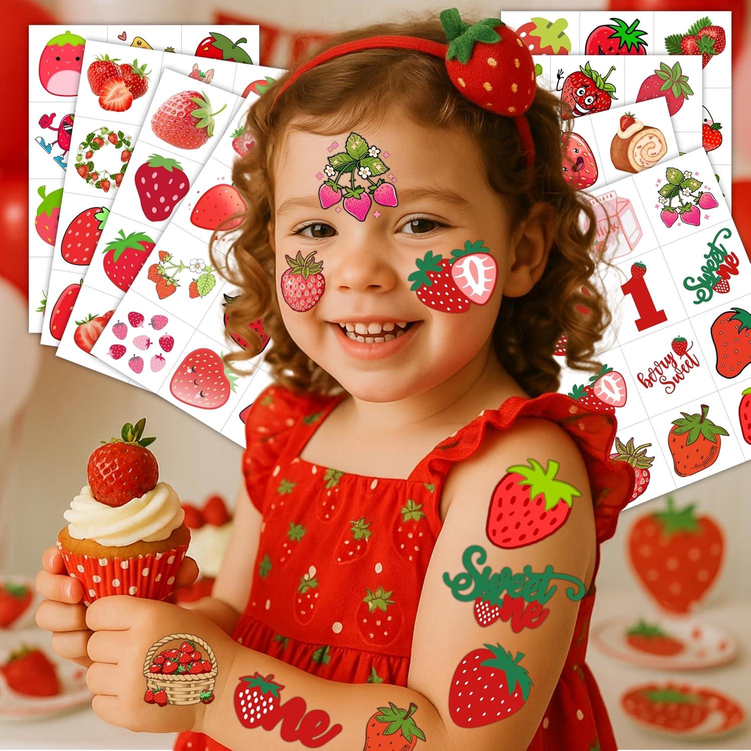 Tatuajes Temporales de Fresa Genérico 96PCS para Fiesta