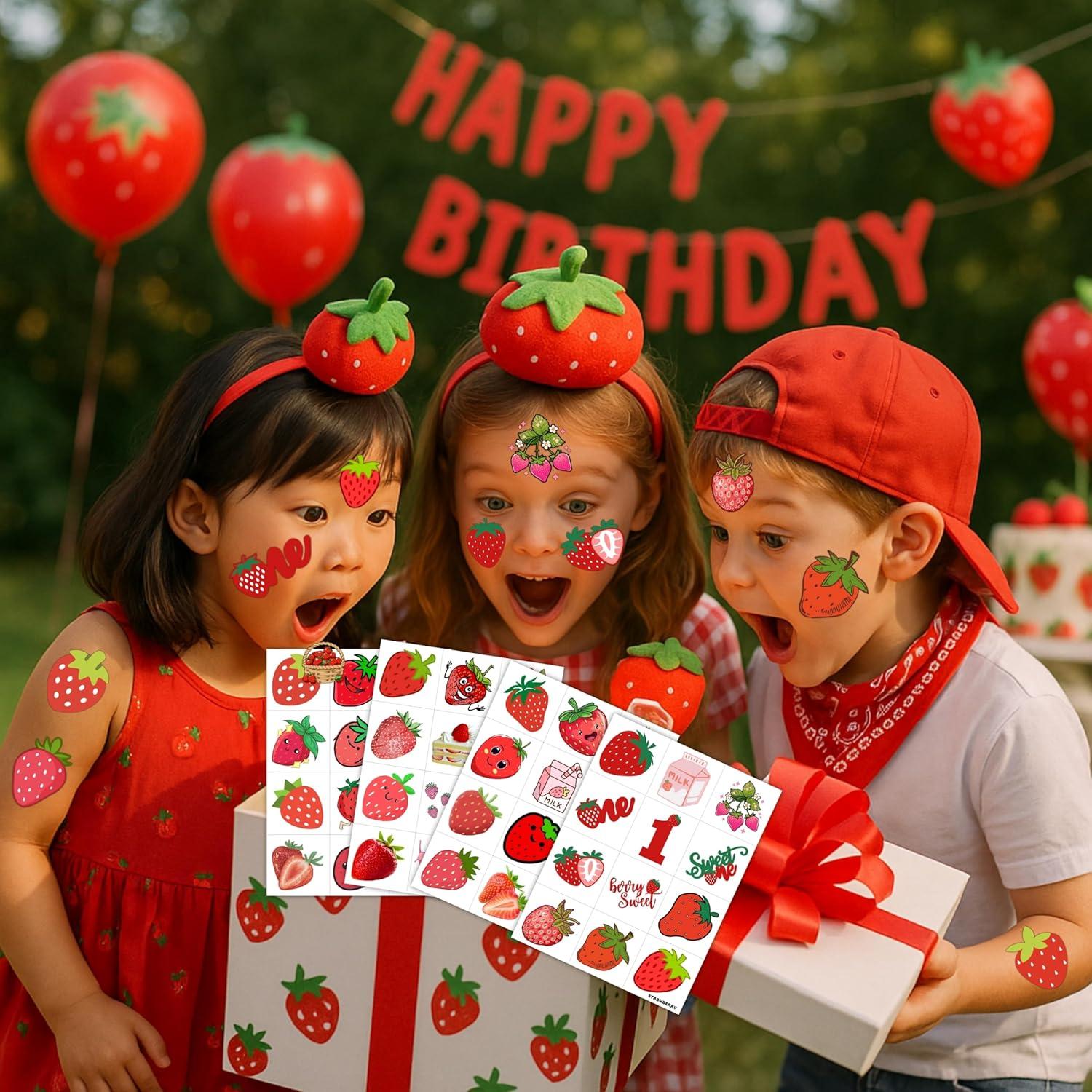 Tatuajes Temporales de Fresa Genérico 96PCS para Fiesta