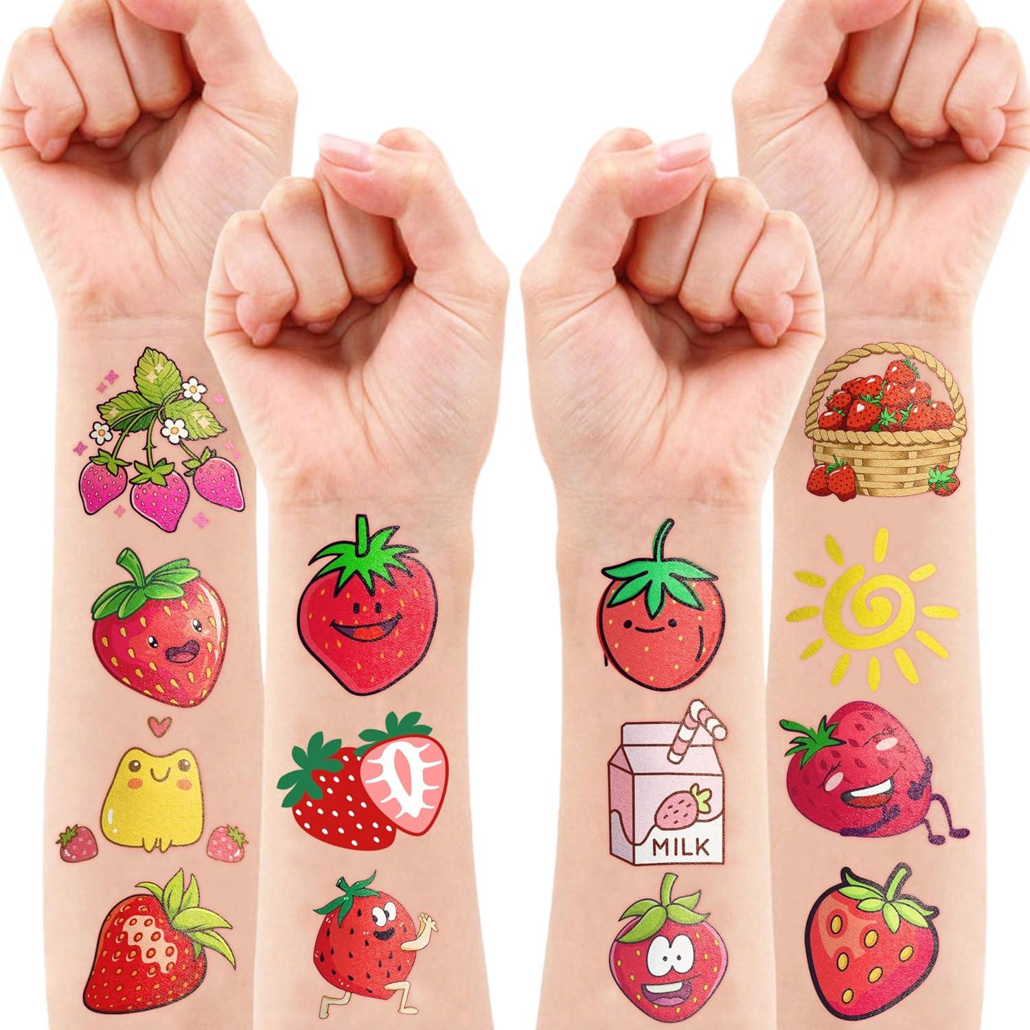 Tatuajes Temporales de Fresa Genérico 96PCS para Fiesta