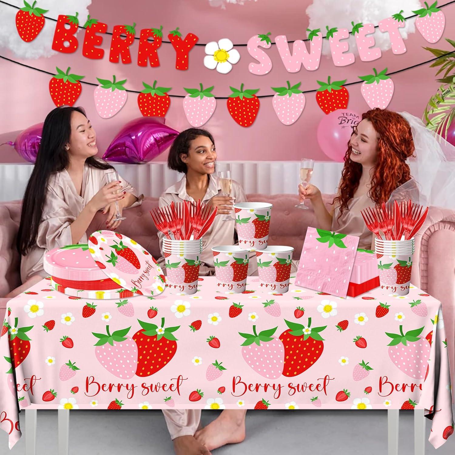 Juego de Vajilla de Fiesta de Fresa Canydoo para 20 Personas
