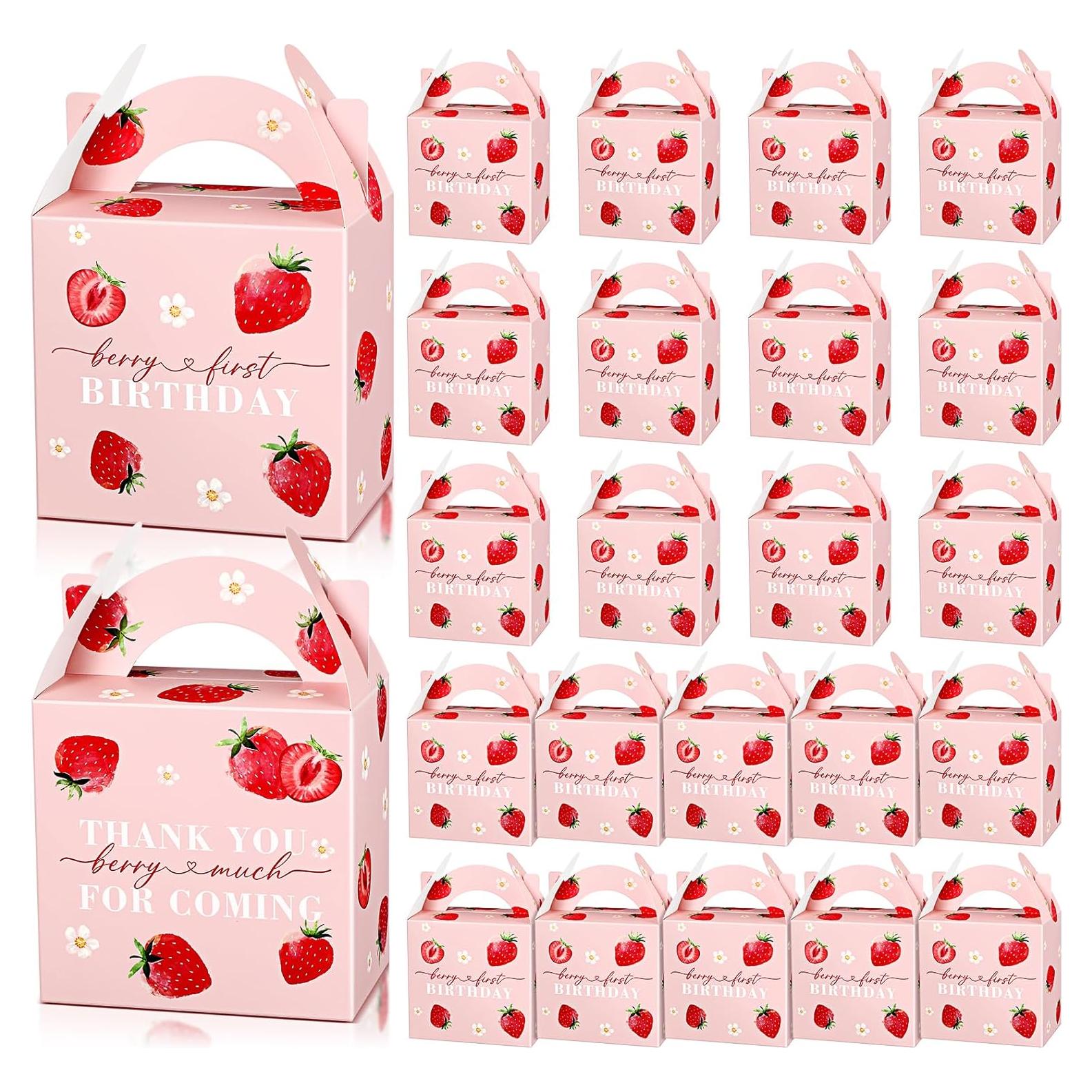 Paquete de 24 Cajas de Regalo de Fresa 15.5 x 9.9 x 21.1 cm