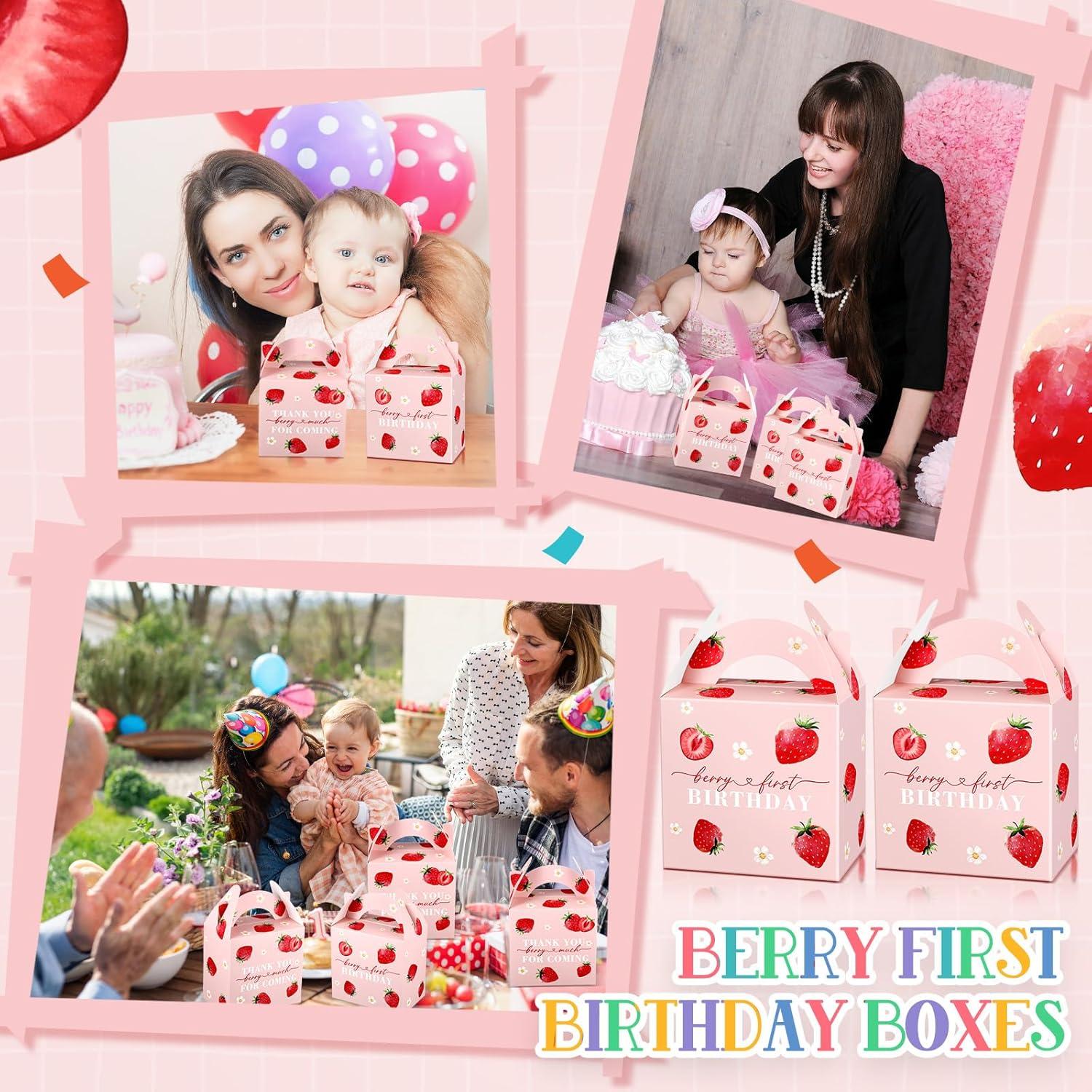 Paquete de 24 Cajas de Regalo de Fresa 15.5 x 9.9 x 21.1 cm