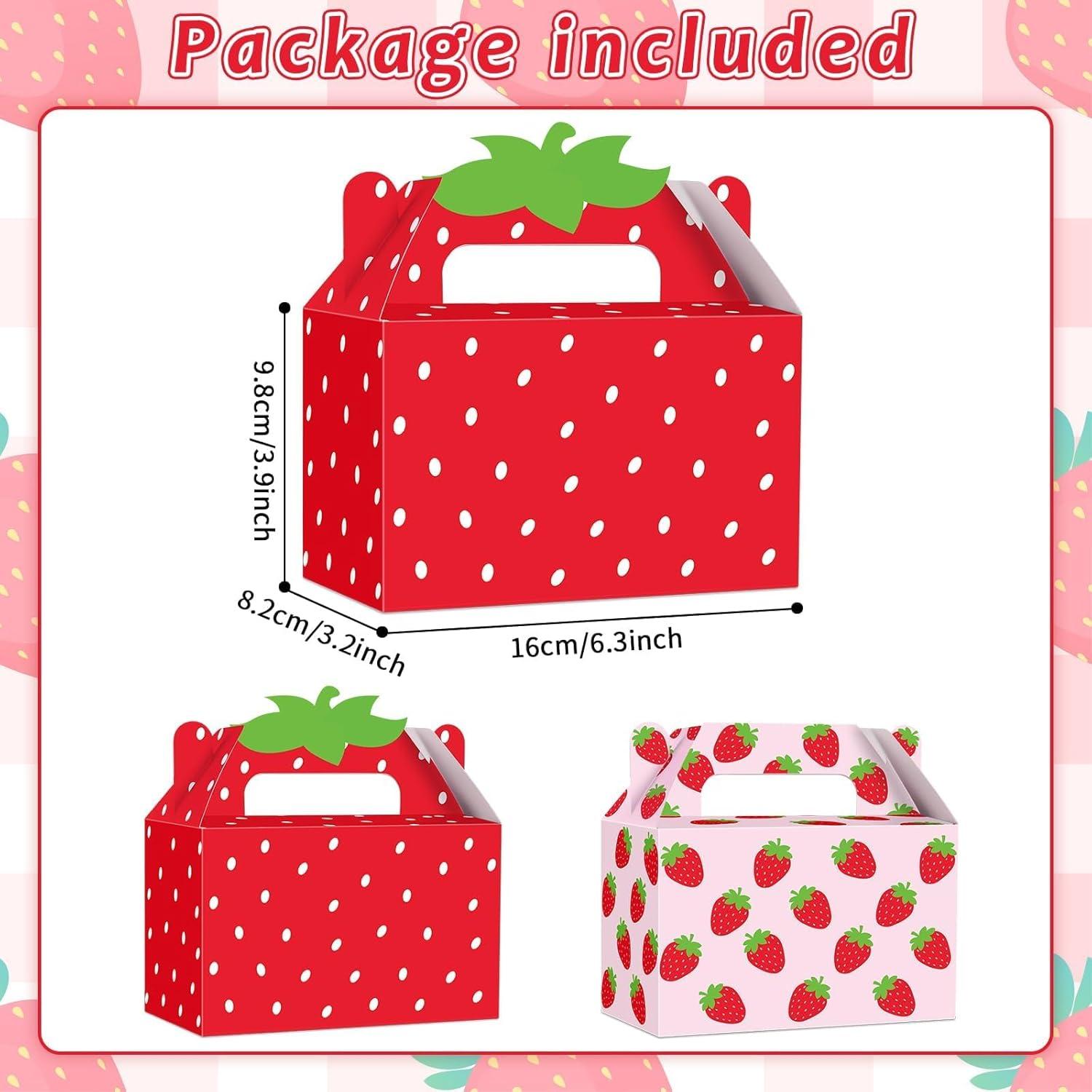 24 Cajas de Regalo de Fresa ojustbeok 16x8.2x9.8cm