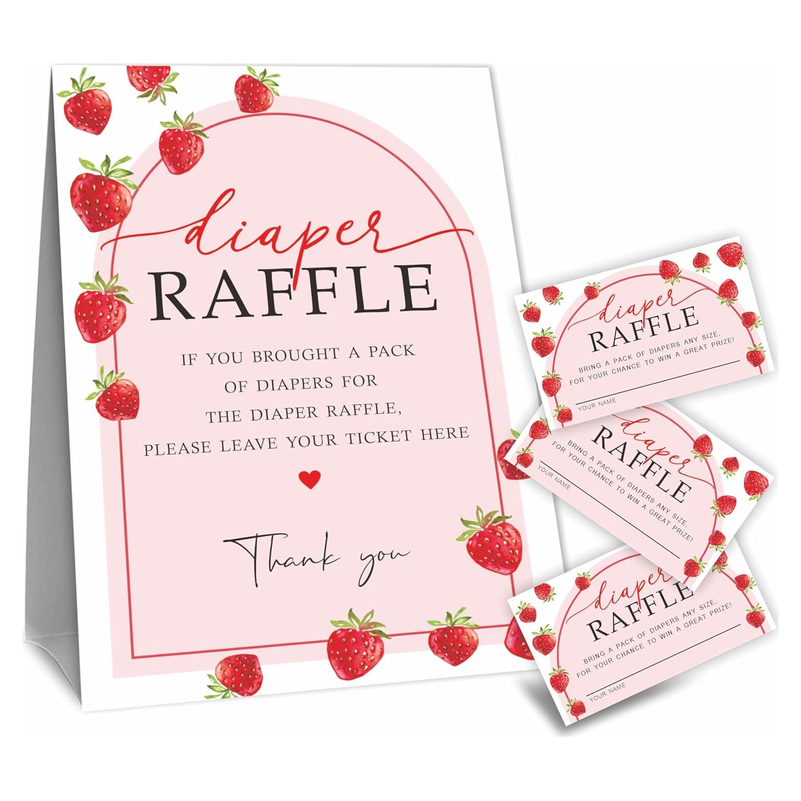 Kit Rifa Pañales Tabyon 50 Boletos y Cartel Baby Shower