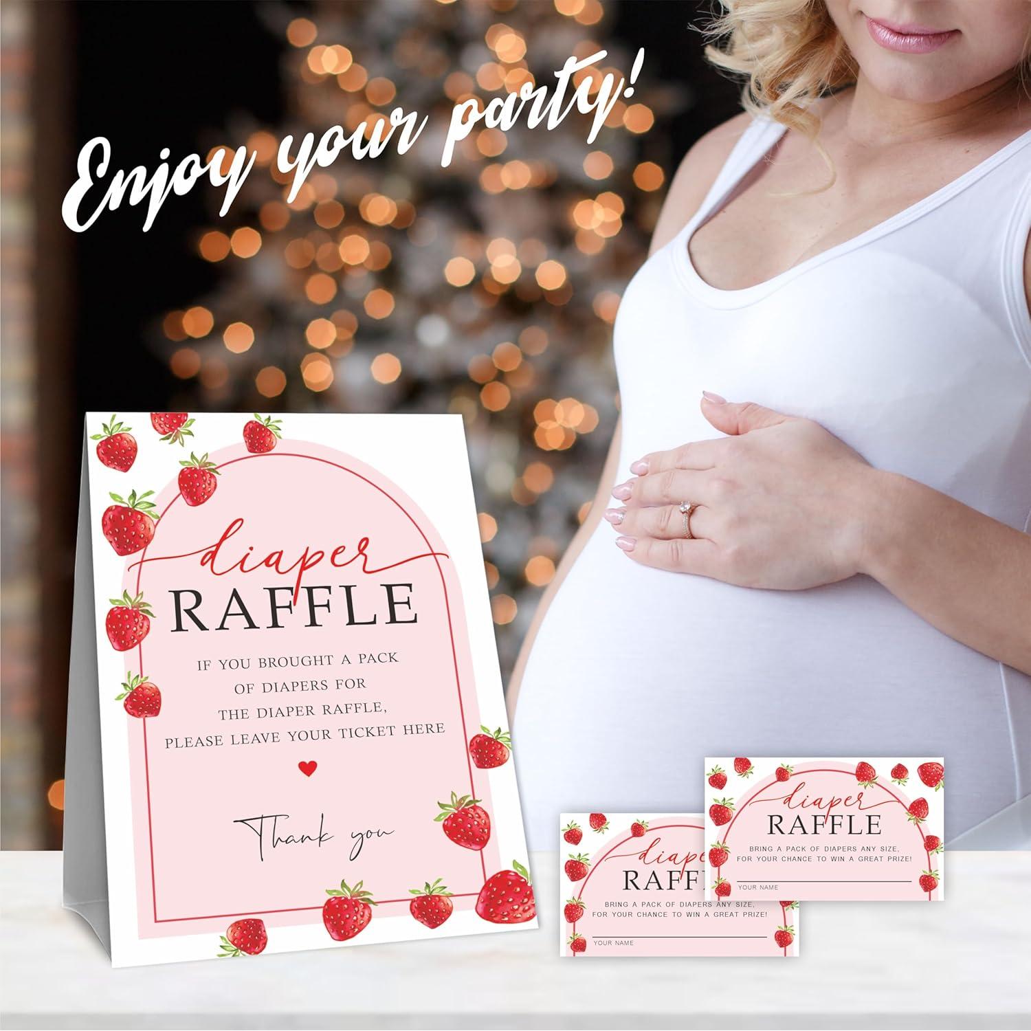 Kit Rifa Pañales Tabyon 50 Boletos y Cartel Baby Shower