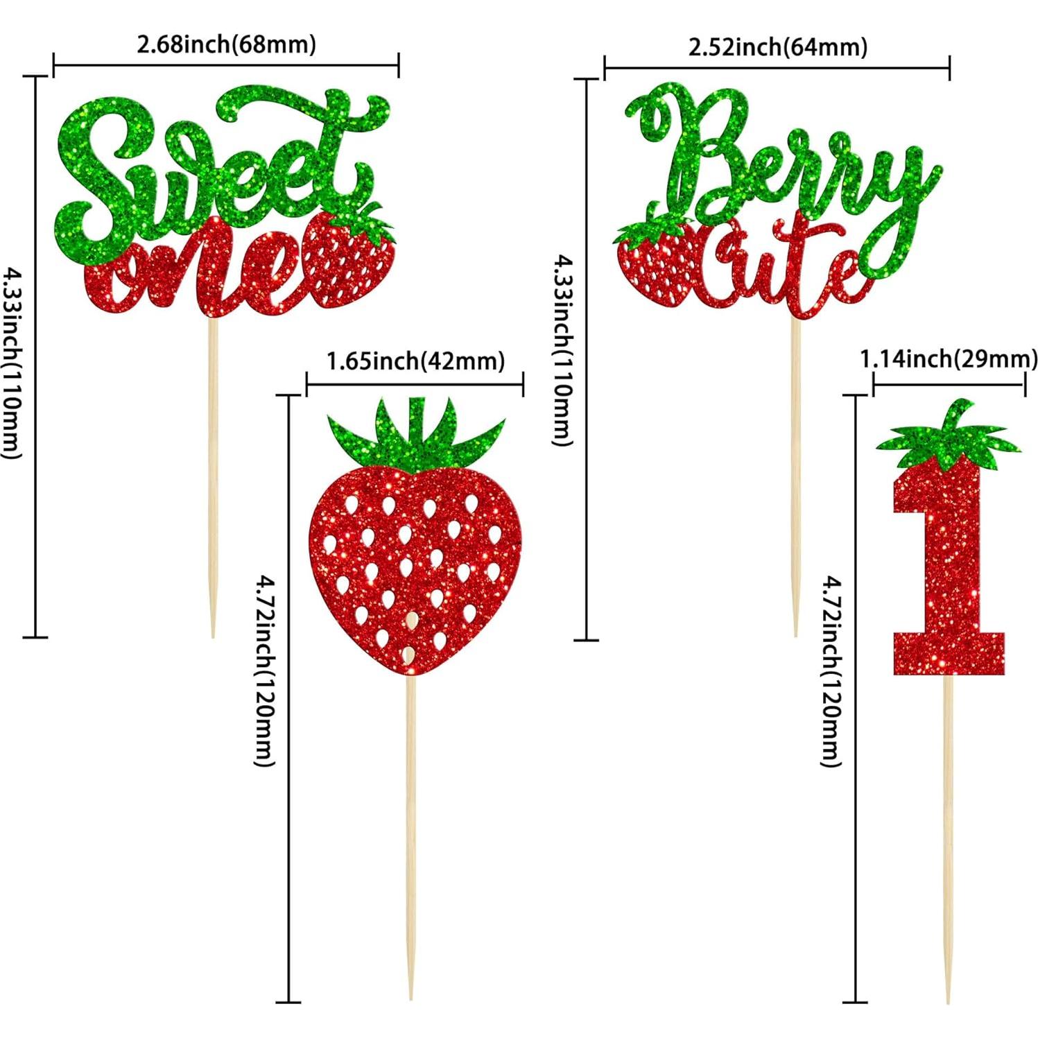 24 Adornos para Cupcakes Dulce Uno Ephlyn Verde 6.5x11cm