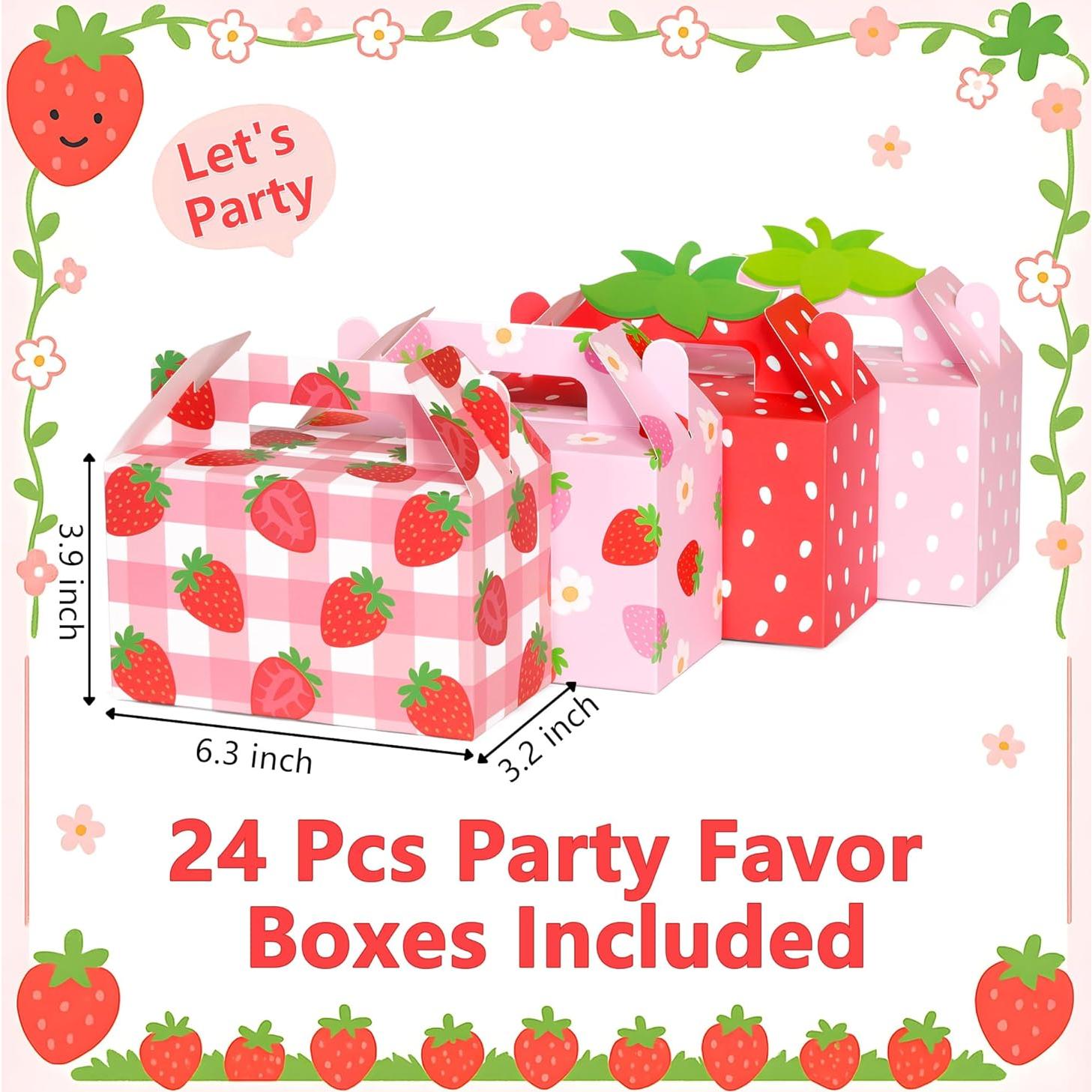 Cajas de Favor de Fiesta Kriyokiaa 24 Pcs Fresa 16x8.1x9.9cm