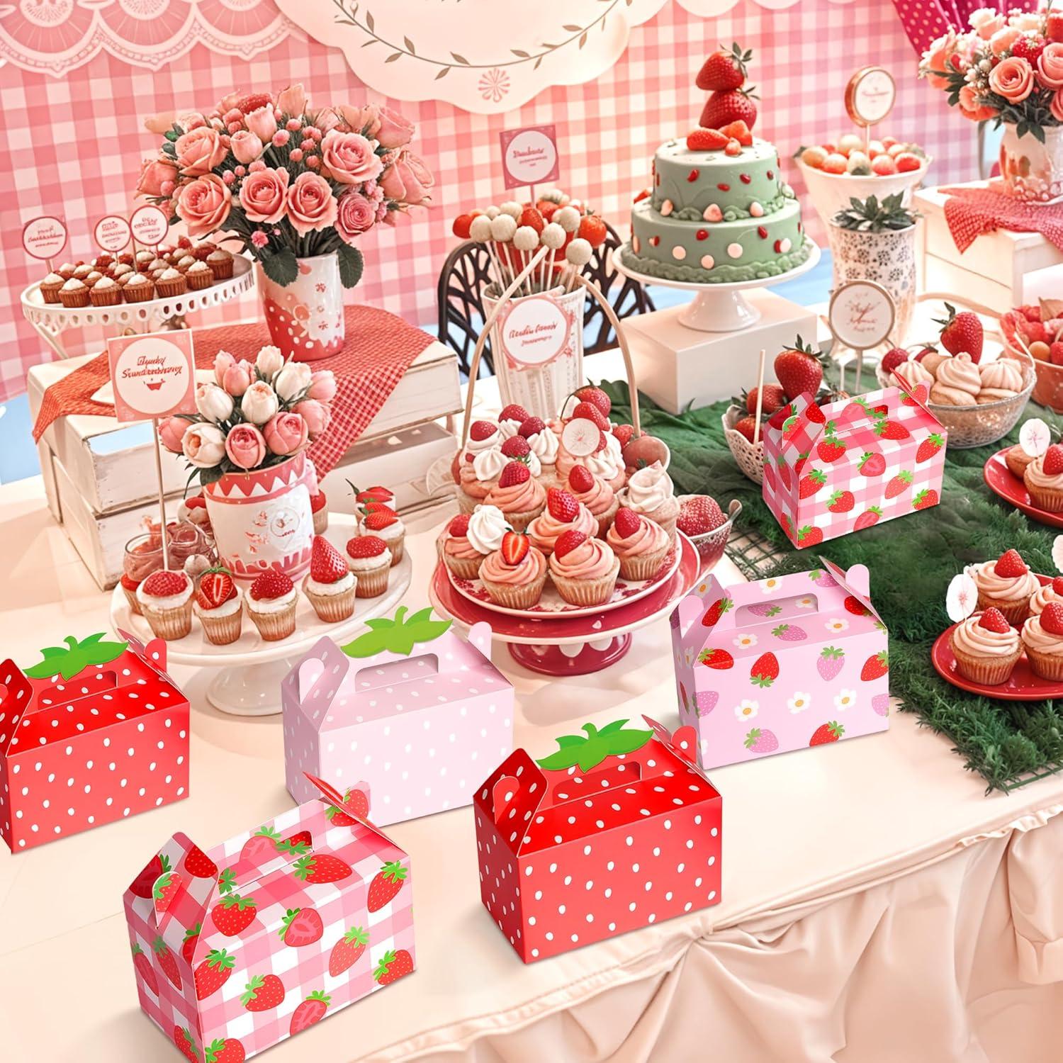 Cajas de Favor de Fiesta Kriyokiaa 24 Pcs Fresa 16x8.1x9.9cm