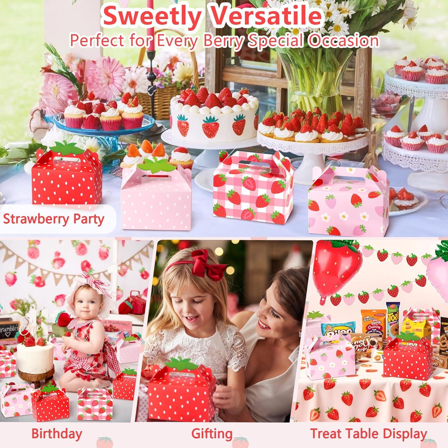 Cajas de Favor de Fiesta Kriyokiaa 24 Pcs Fresa 16x8.1x9.9cm