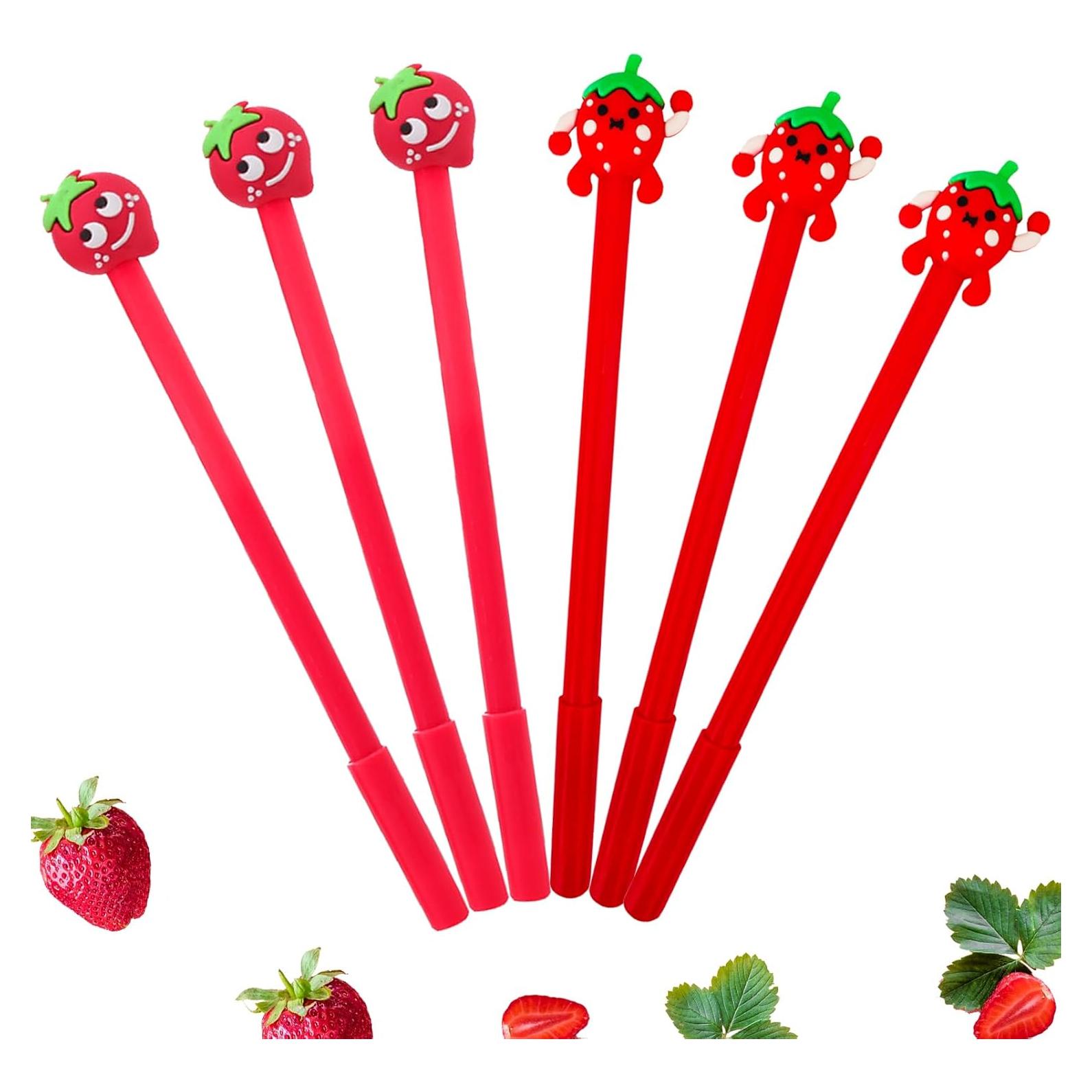 Lápices de Gel Finpletai Fresa Kawaii 30 Piezas 0.5mm