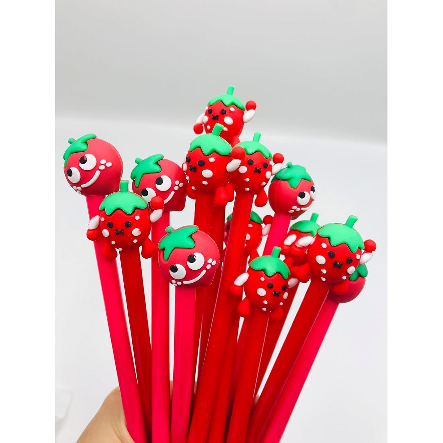 Lápices de Gel Finpletai Fresa Kawaii 30 Piezas 0.5mm