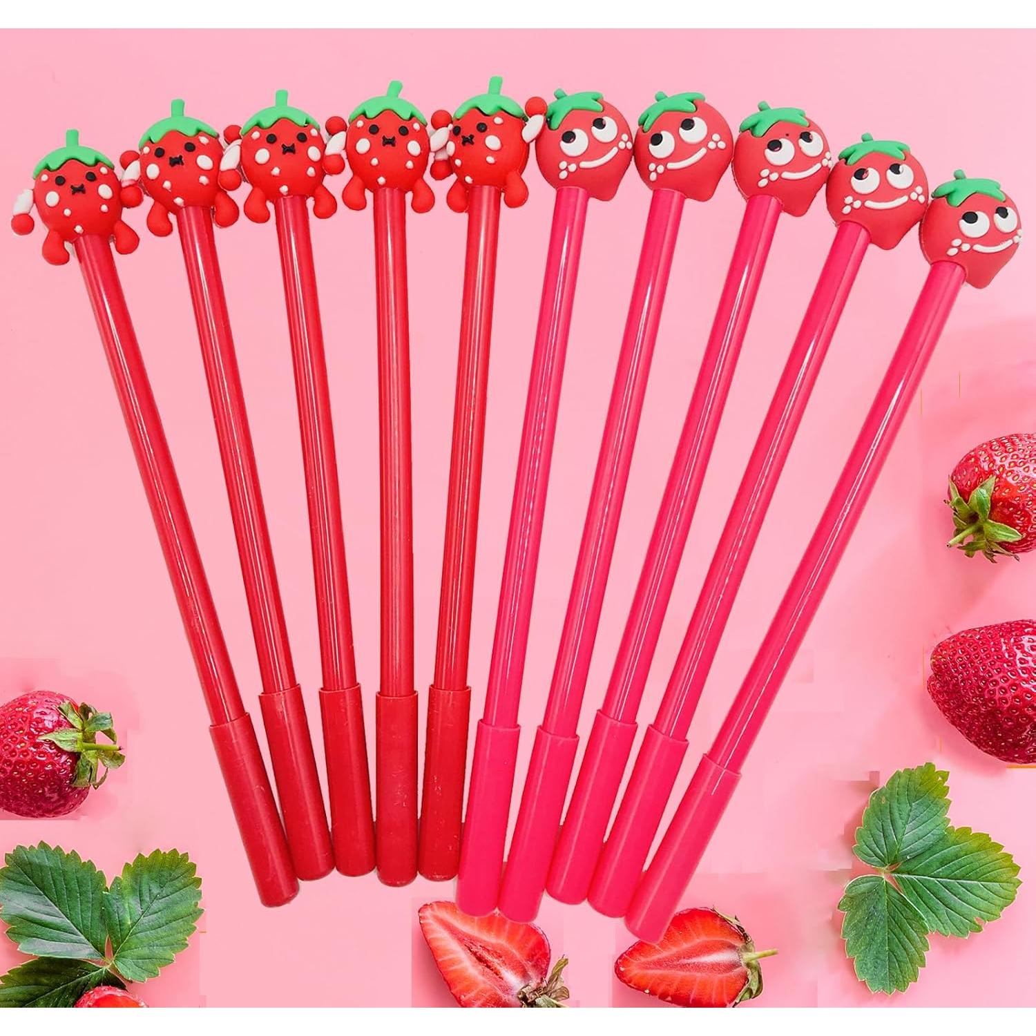 Lápices de Gel Finpletai Fresa Kawaii 30 Piezas 0.5mm