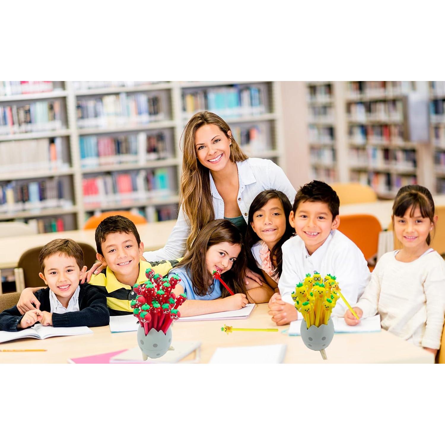 Lápices de Gel Finpletai Fresa Kawaii 30 Piezas 0.5mm