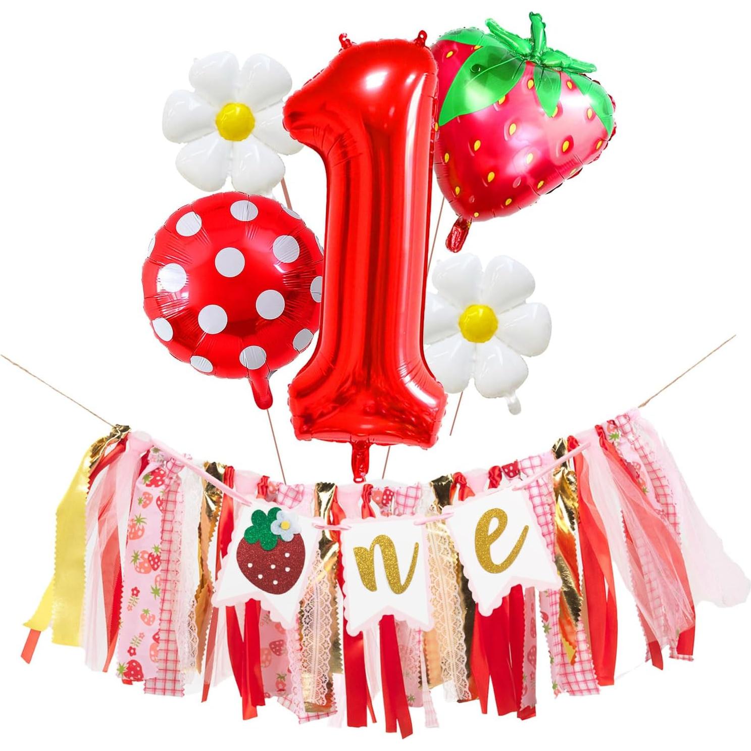 Kit de Fiesta de Cumpleaños de Fresa BlissBash - Primer Año