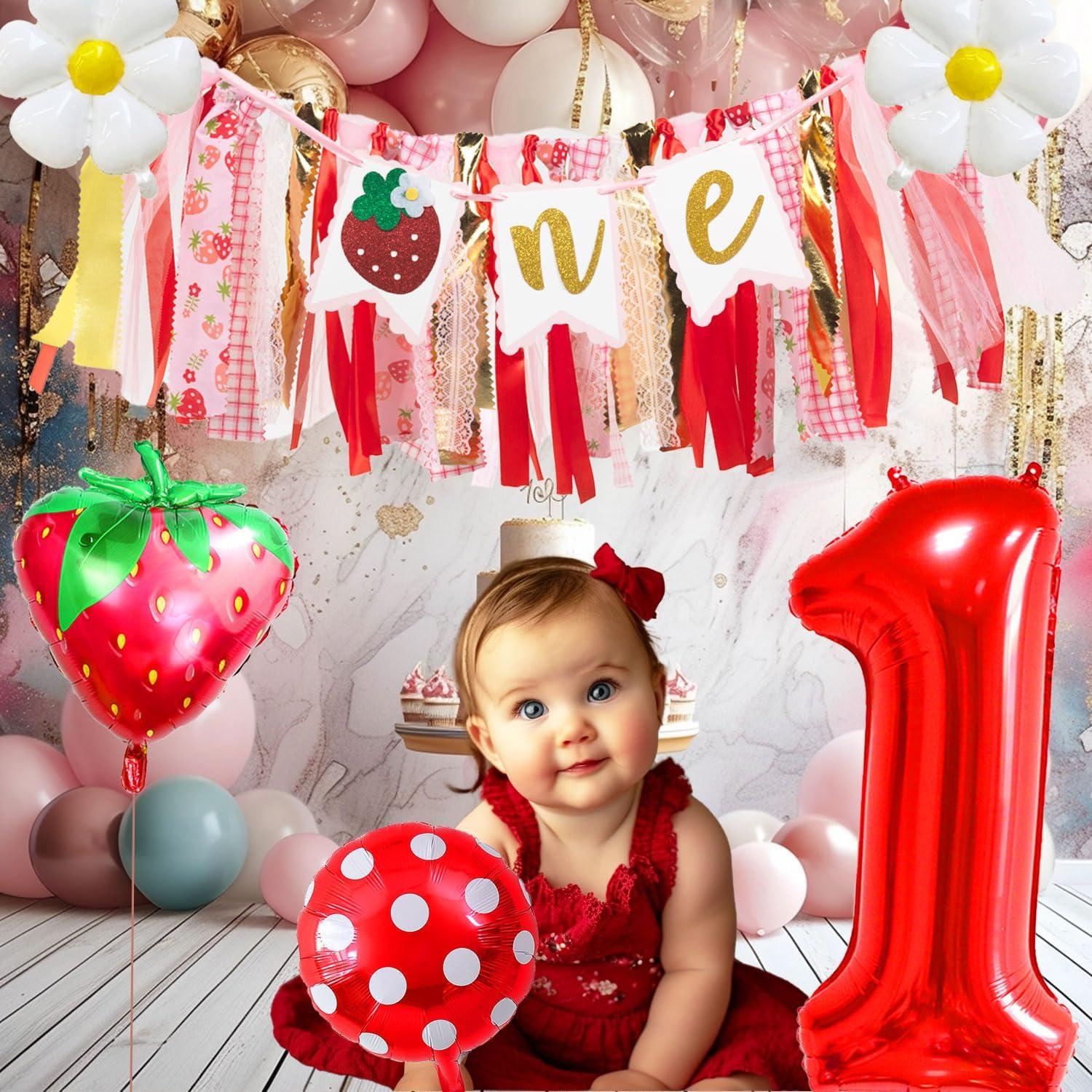 Kit de Fiesta de Cumpleaños de Fresa BlissBash - Primer Año