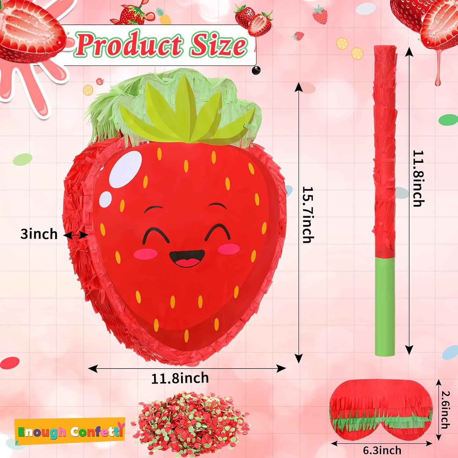 Piñata de Fresa Sratte para Fiesta Tropical 40x30x8 cm