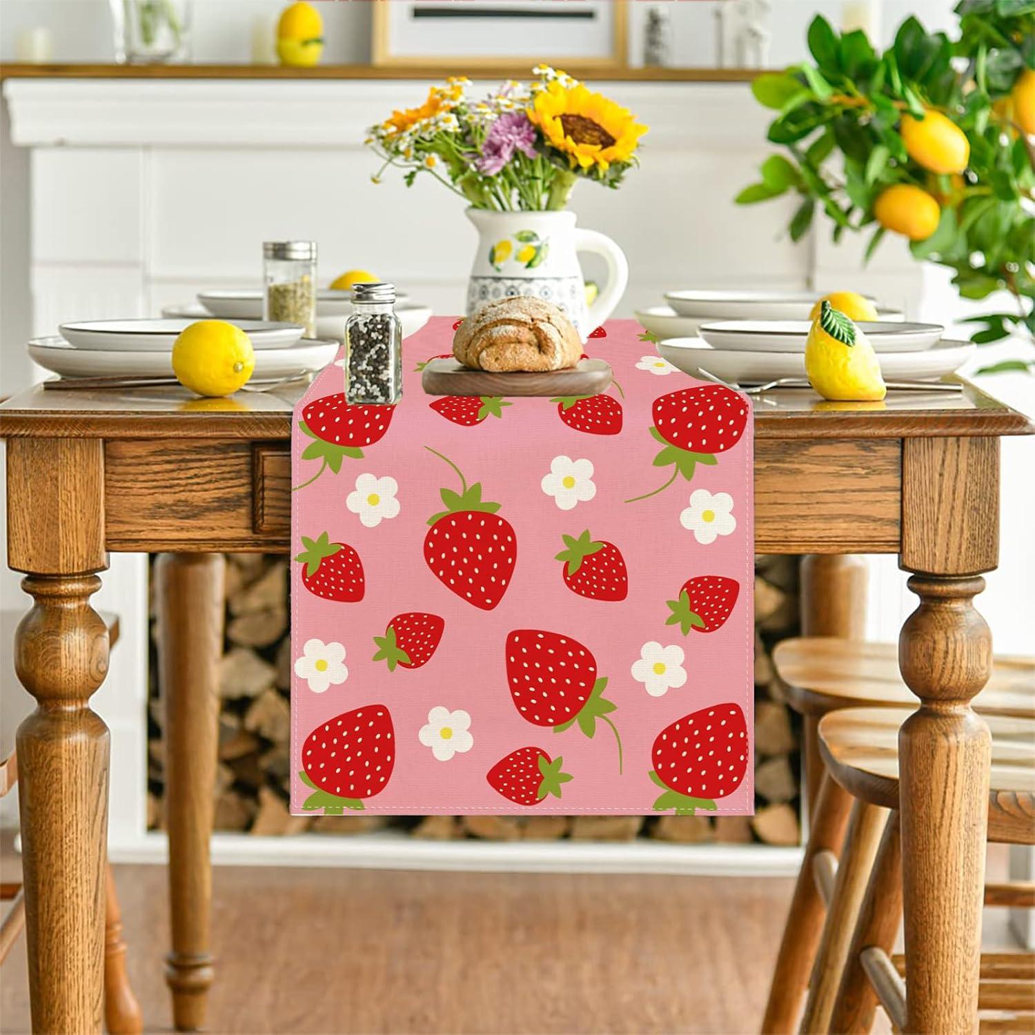 Corredor de Mesa Yarcooly 33x228 cm Decoración Fresa