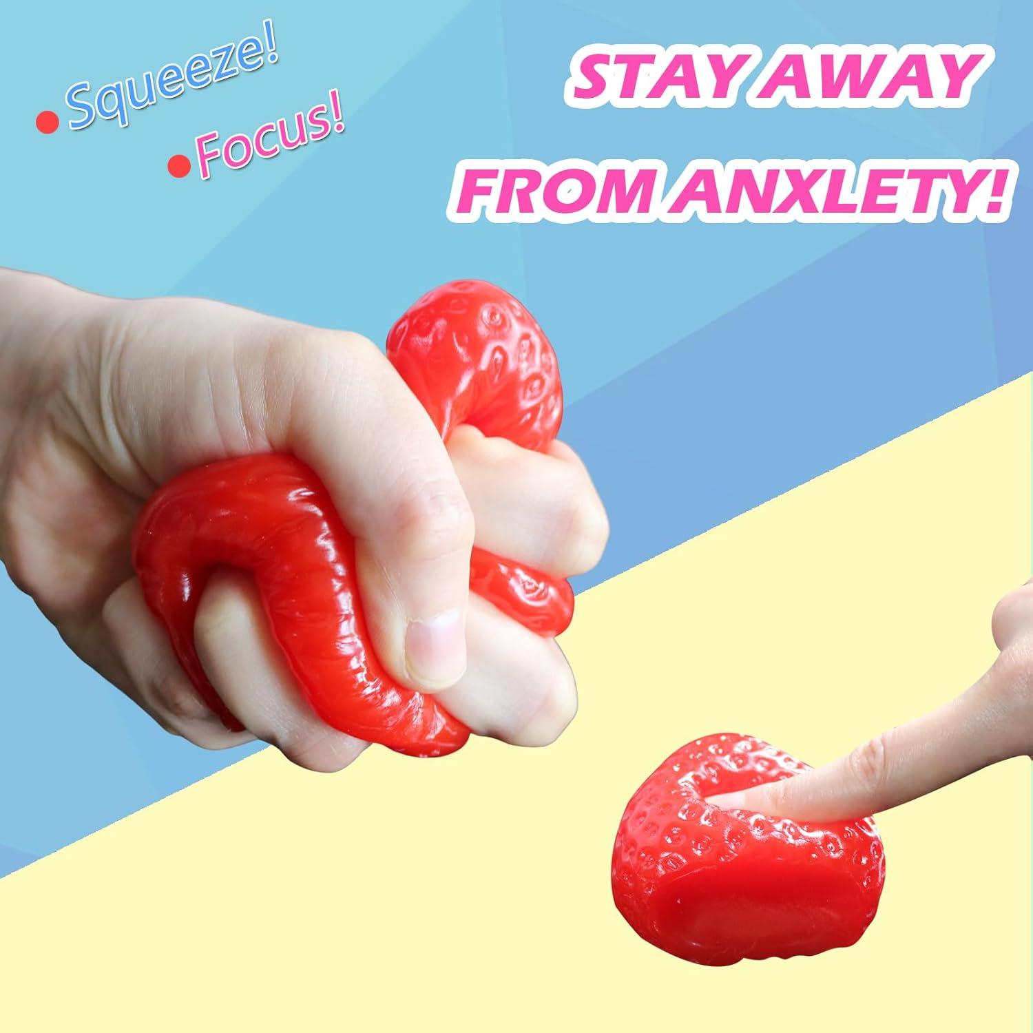 Juguete Squishy de Fresa Zenfro Hecho a Mano 226g Rojo