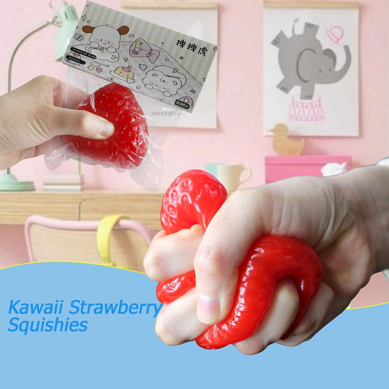 Juguete Squishy de Fresa Zenfro Hecho a Mano 226g Rojo
