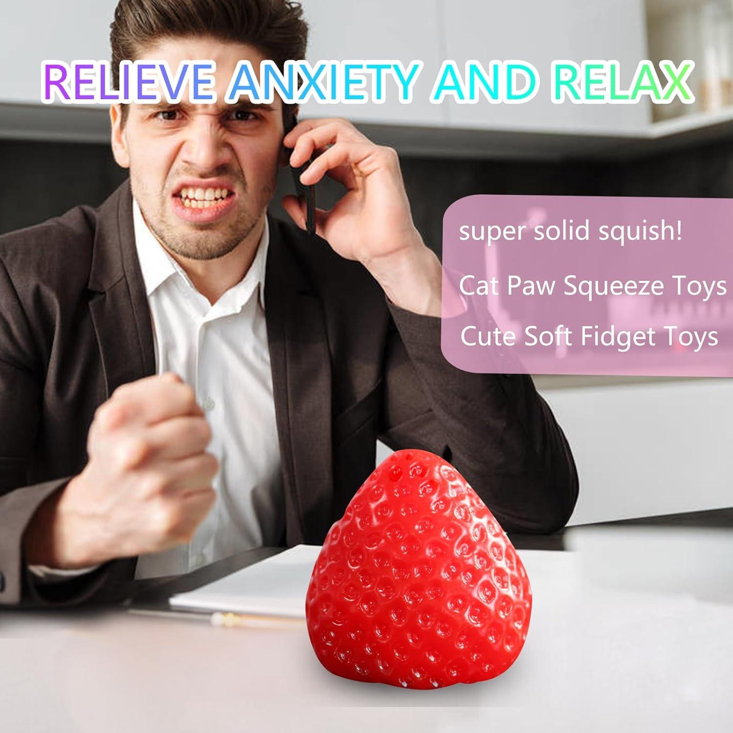 Juguete Squishy de Fresa Zenfro Hecho a Mano 226g Rojo