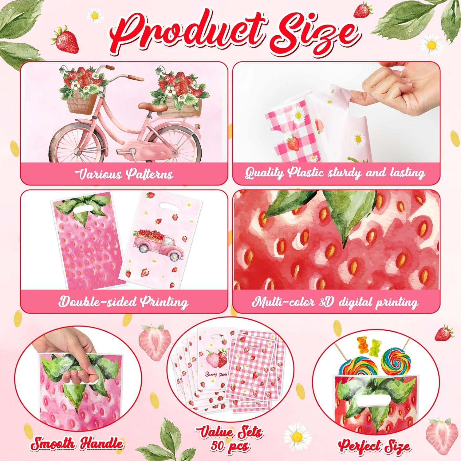 Bolsas de Favor de Fresa ArianQicult - 150 Piezas 25x16.5cm