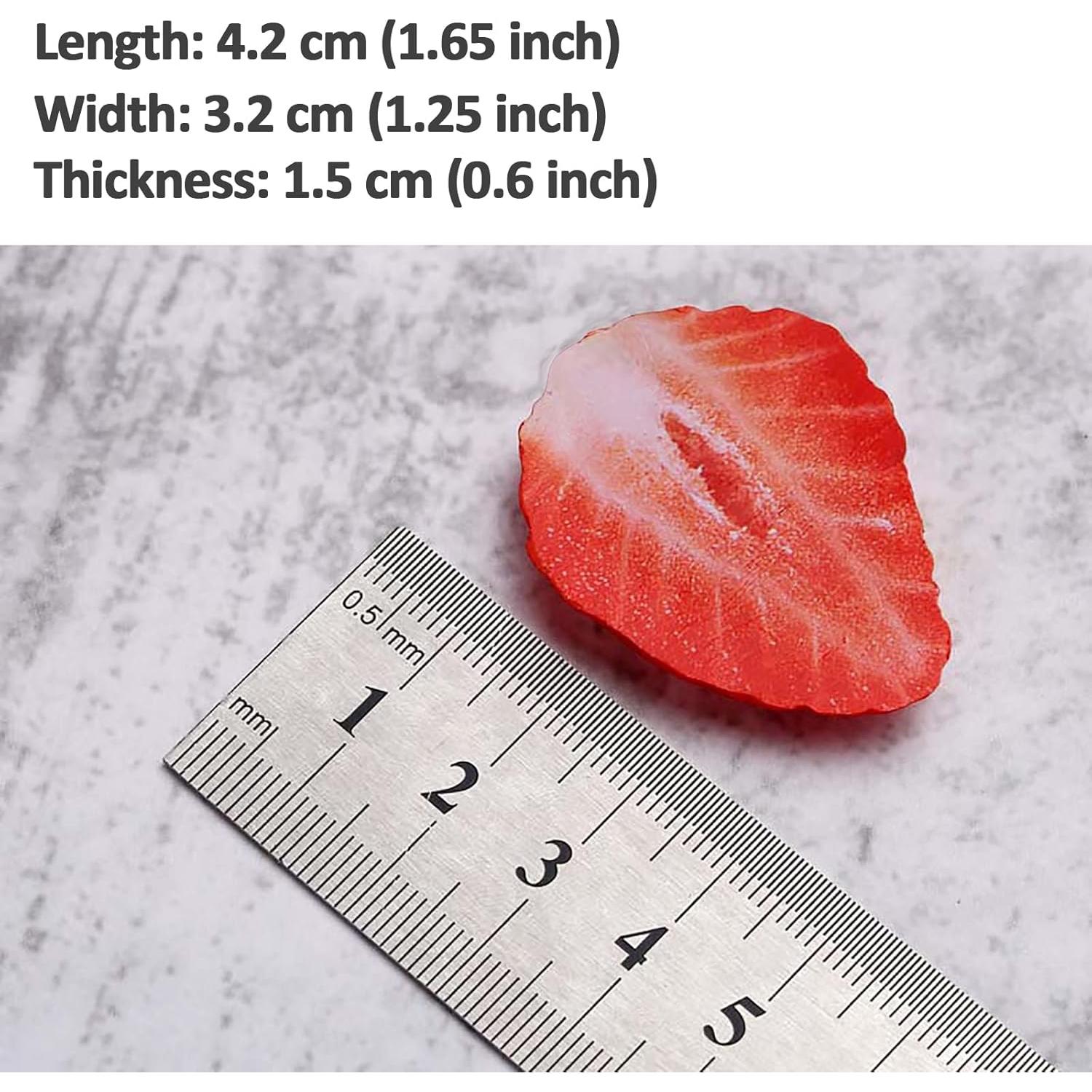 Bloques de Fresa Artificial FKYzixeh - 10 Pcs Decoración Realista