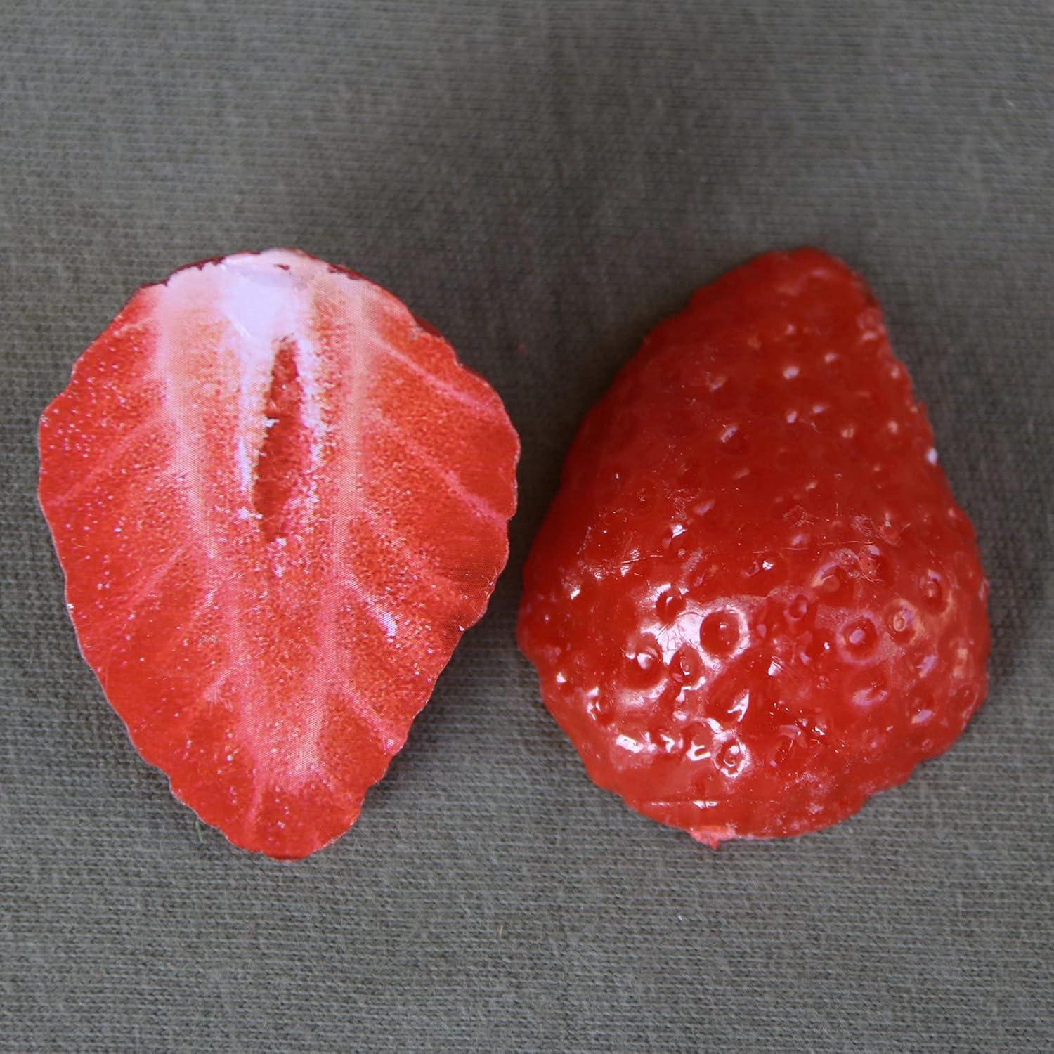 Bloques de Fresa Artificial FKYzixeh - 10 Pcs Decoración Realista