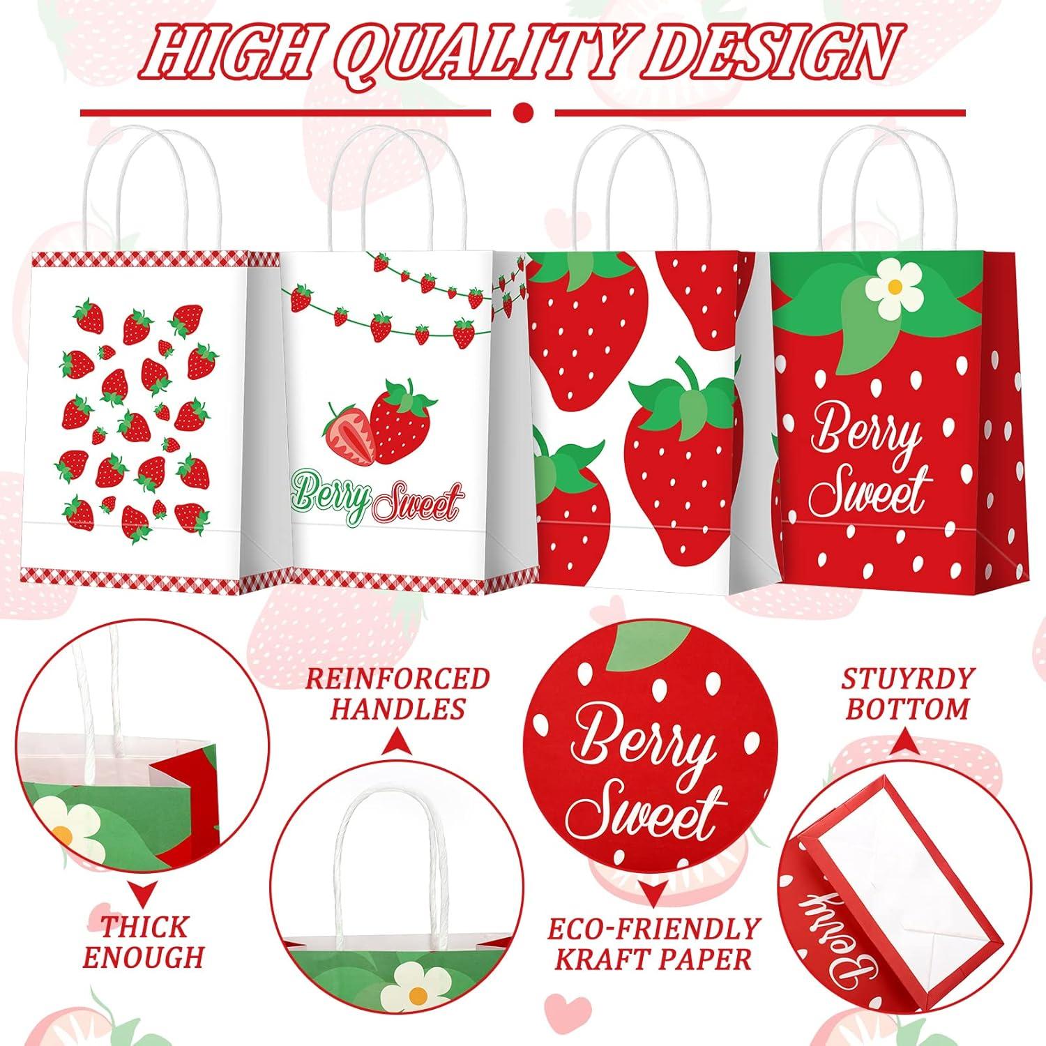 Bolsas de Fiesta de Fresa Outus - 24 Pcs 21x15x8 cm