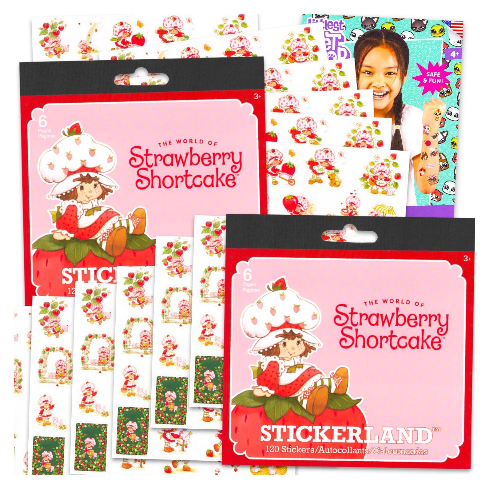 Etiquetas de Fiesta Pastel de Fresa - 200 Unidades con Tatuajes