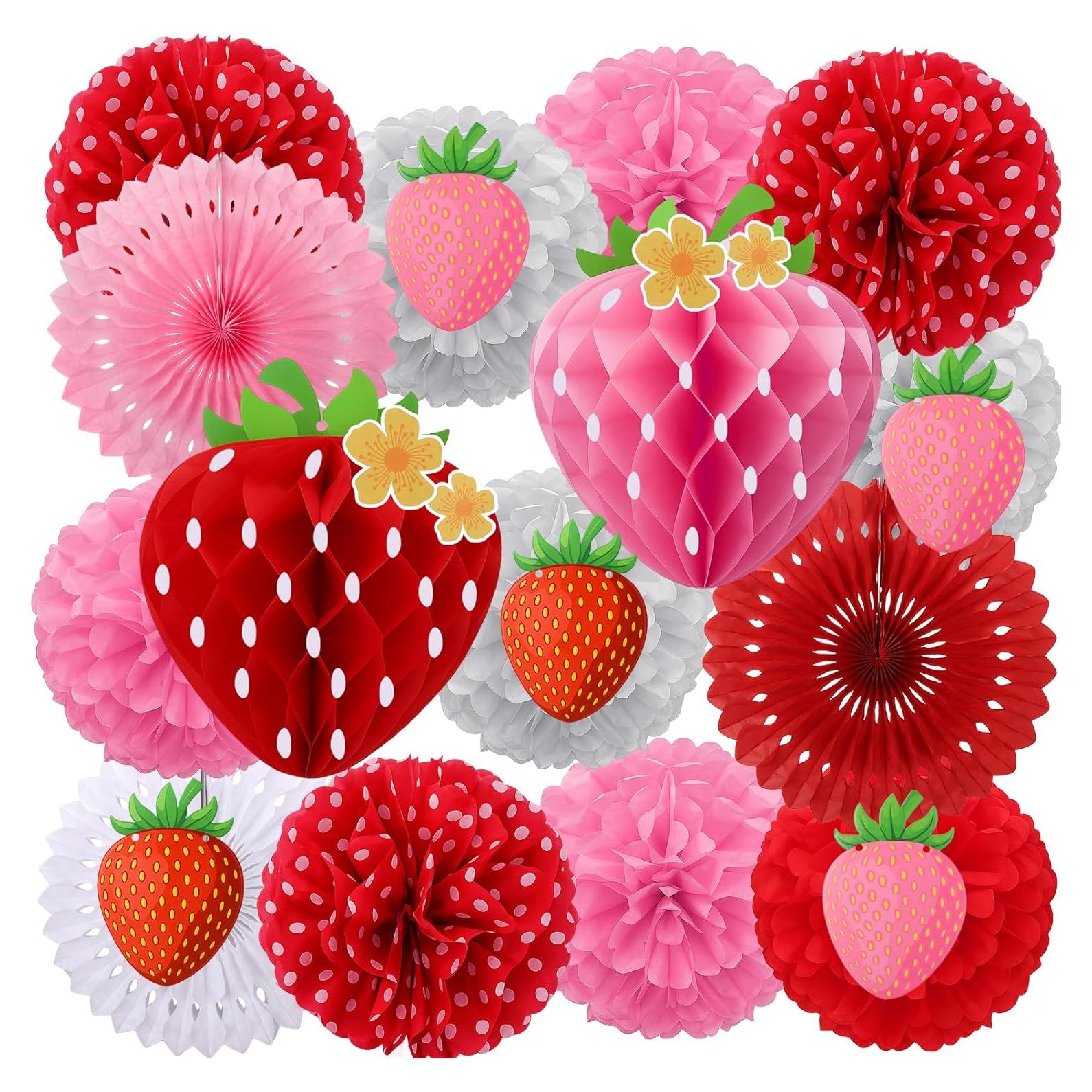 Set de Decoraciones de Fiesta de Fresa 15 Piezas BSRESIN-192