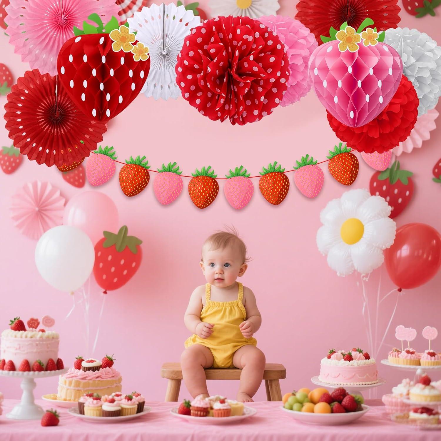 Set de Decoraciones de Fiesta de Fresa 15 Piezas BSRESIN-192