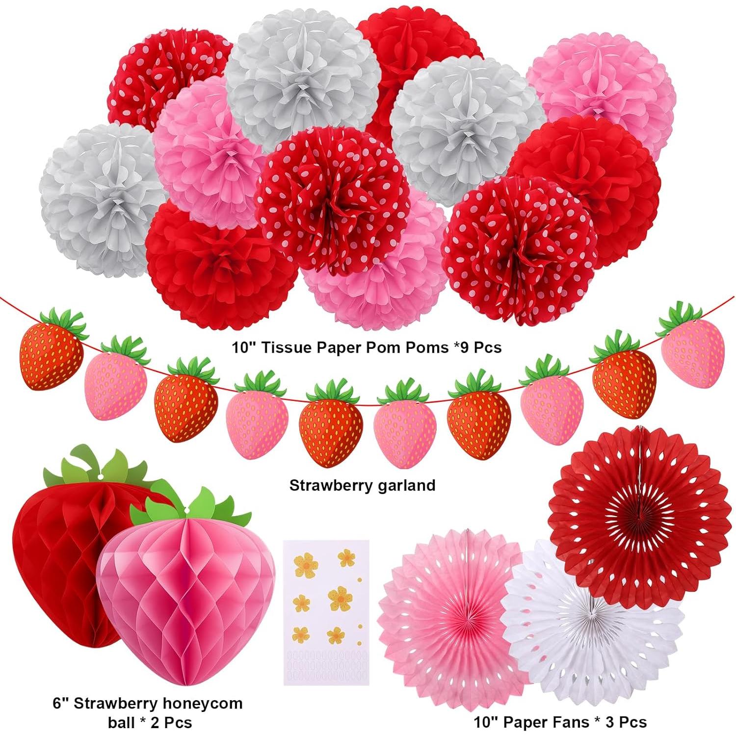 Set de Decoraciones de Fiesta de Fresa 15 Piezas BSRESIN-192