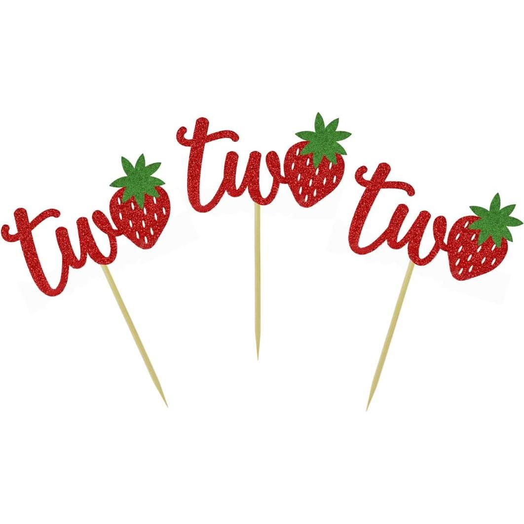 Decoraciones para Cupcakes de Fresa Morndew 24 Piezas