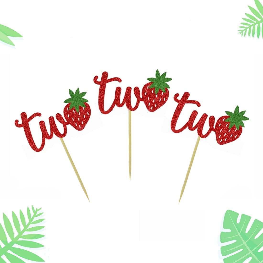 Decoraciones para Cupcakes de Fresa Morndew 24 Piezas