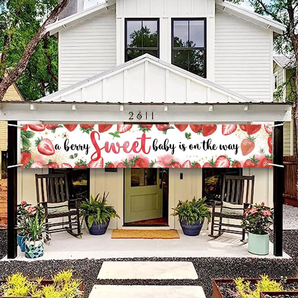 Banner de Bienvenida DOTOOMA 300 x 50 cm Fiesta Bebé Fresa