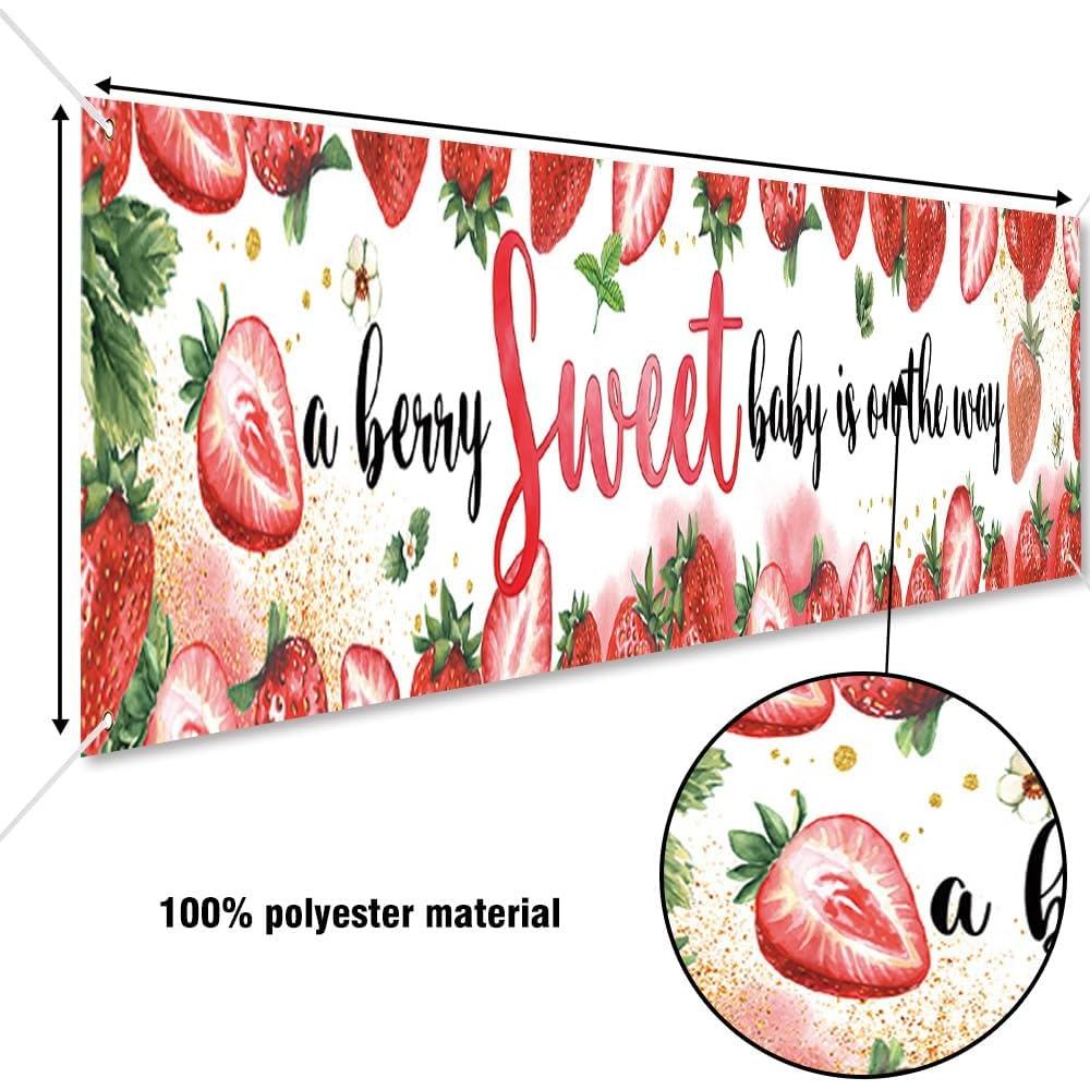 Banner de Bienvenida DOTOOMA 300 x 50 cm Fiesta Bebé Fresa