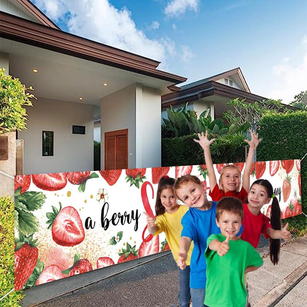 Banner de Bienvenida DOTOOMA 300 x 50 cm Fiesta Bebé Fresa