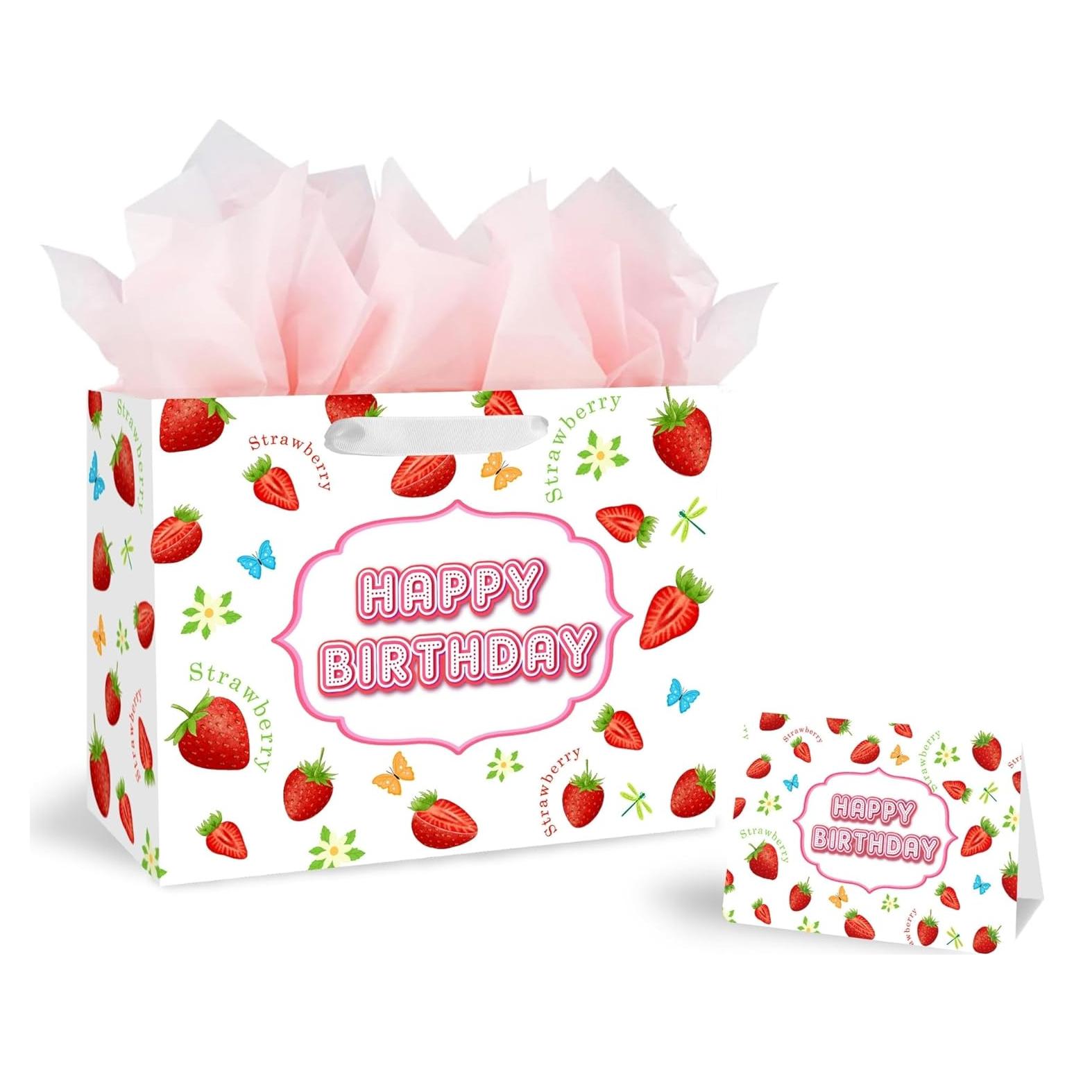 Bolsa de Regalo Grande Fresa BATYONGOGA 33x26x12 cm con Tarjeta