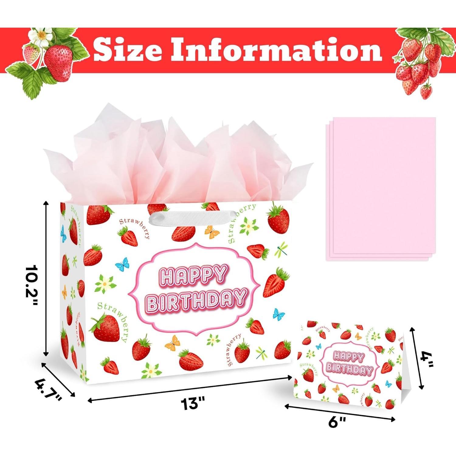 Bolsa de Regalo Grande Fresa BATYONGOGA 33x26x12 cm con Tarjeta