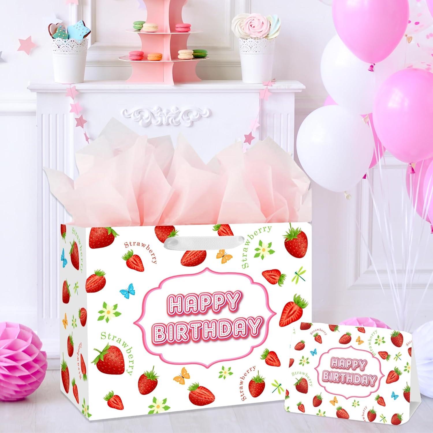 Bolsa de Regalo Grande Fresa BATYONGOGA 33x26x12 cm con Tarjeta