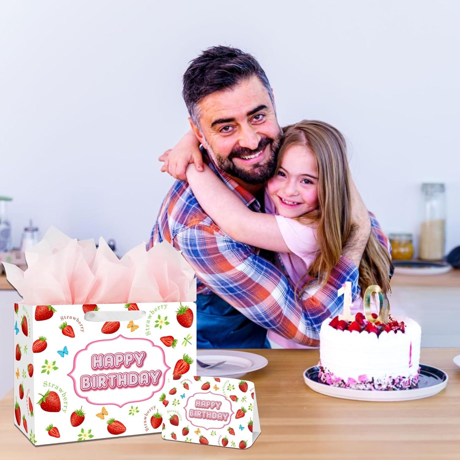 Bolsa de Regalo Grande Fresa BATYONGOGA 33x26x12 cm con Tarjeta