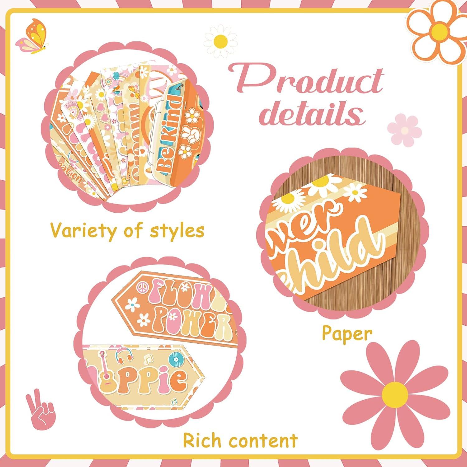 20 Piezas Decoraciones de Fiesta Hippie Jecery 60's Multicolor