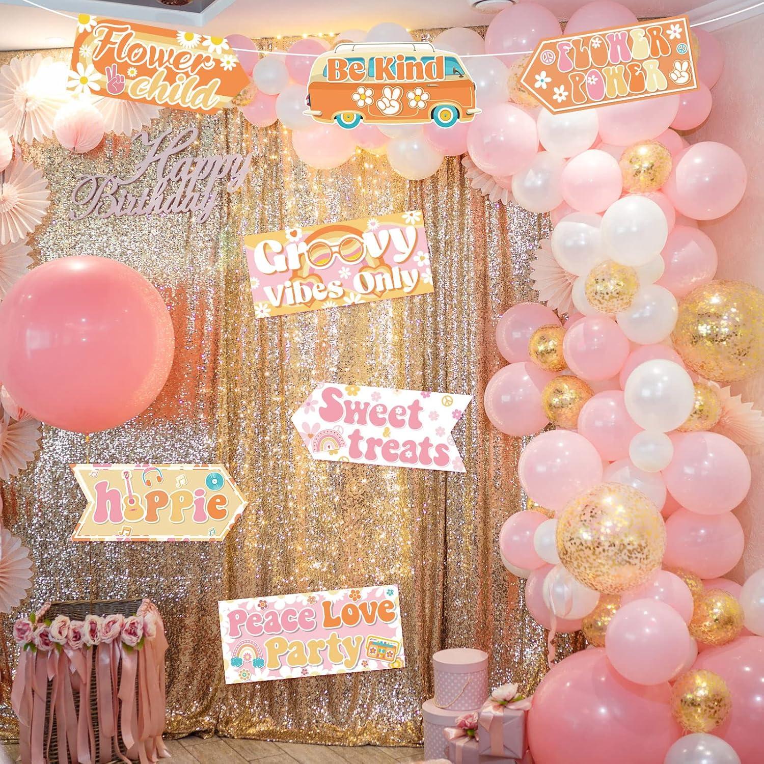 20 Piezas Decoraciones de Fiesta Hippie Jecery 60's Multicolor