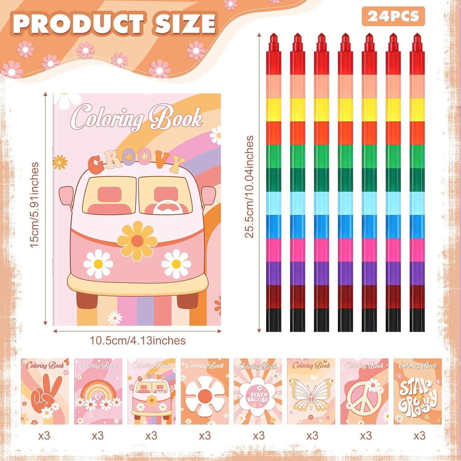 Set de Libros para Colorear Hippie Boho Funrous con Crayones